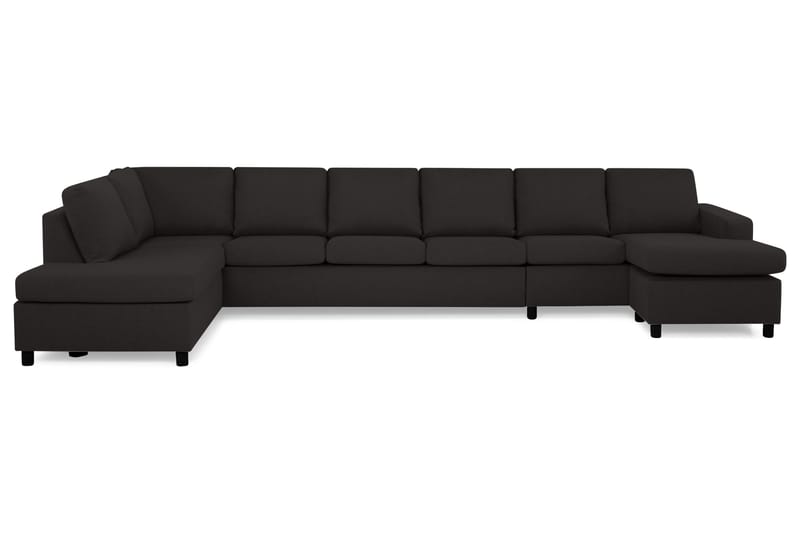 Crazy 6-sits Vänstervänd U-formad XX-Large Soffa med Divan och Schäslong i Tyg - Antracit - Möbler - Vardagsrum - Soffor - U-soffor