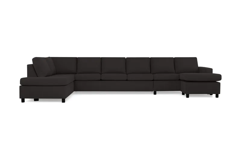 Crazy 6-sits Vänstervänd U-formad XX-Large Soffa med Divan och Schäslong i Tyg - Antracit - Möbler - Vardagsrum - Soffor - U-soffor