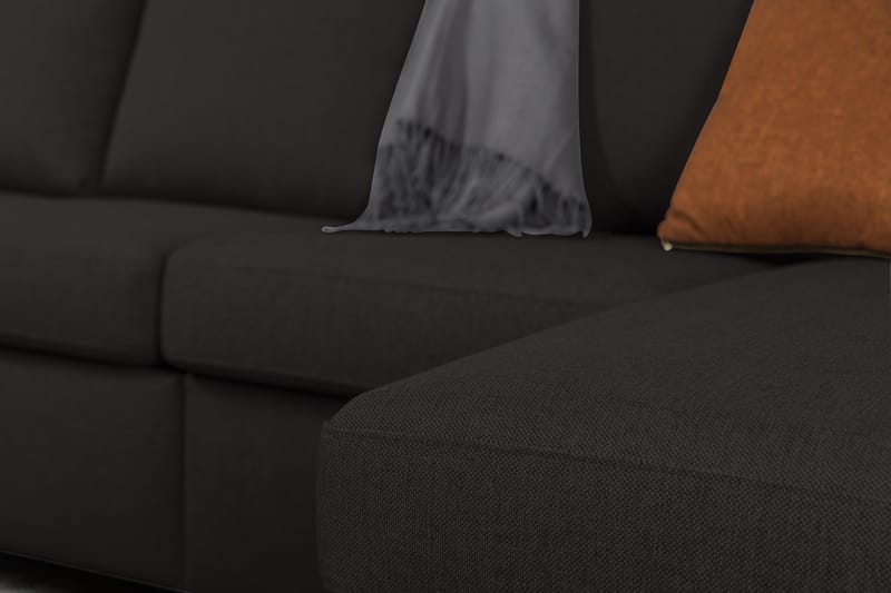 Crazy 6-sits Vänstervänd U-formad XX-Large Soffa med Divan och Schäslong i Tyg - Antracit - Möbler - Vardagsrum - Soffor - U-soffor