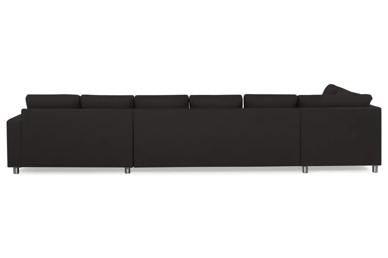 Crazy 6-sits Vänstervänd U-formad XX-Large Soffa med Divan och Schäslong i Tyg - Antracit - Möbler - Vardagsrum - Soffor - U-soffor