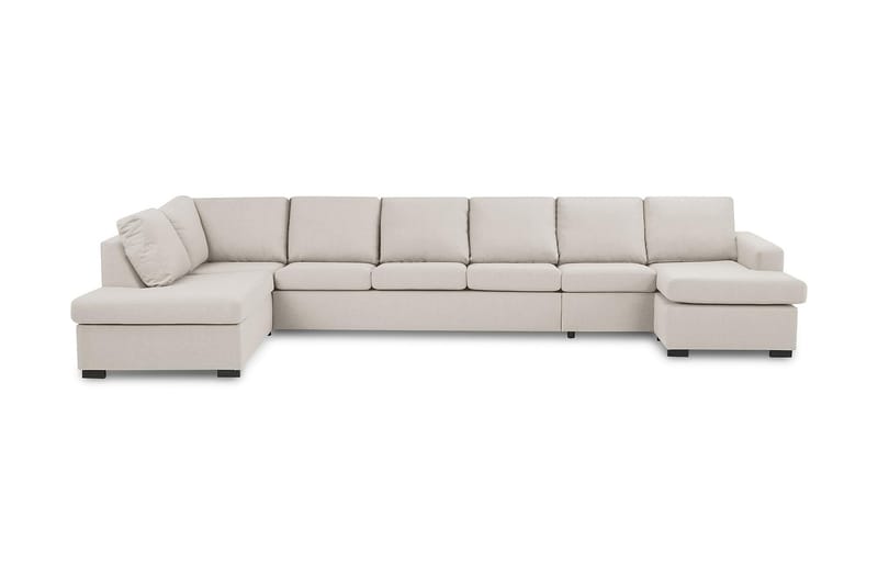Crazy 6-sits Vänstervänd U-formad XX-Large Soffa med Divan och Schäslong i Tyg - Beige - Möbler - Vardagsrum - Soffor - U-soffor