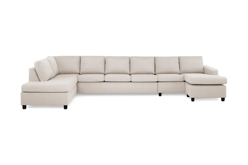 Crazy 6-sits Vänstervänd U-formad XX-Large Soffa med Divan och Schäslong i Tyg - Beige - Möbler - Vardagsrum - Soffor - U-soffor