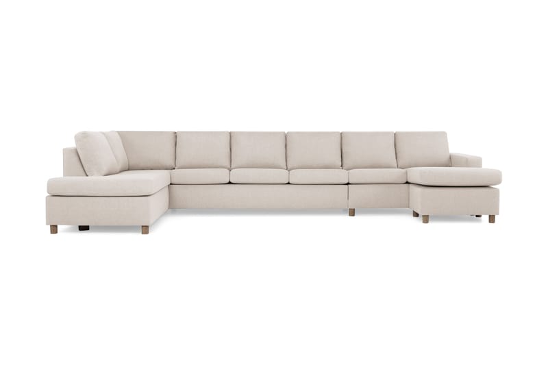 Crazy 6-sits Vänstervänd U-formad XX-Large Soffa med Divan och Schäslong i Tyg - Beige - Möbler - Vardagsrum - Soffor - U-soffor