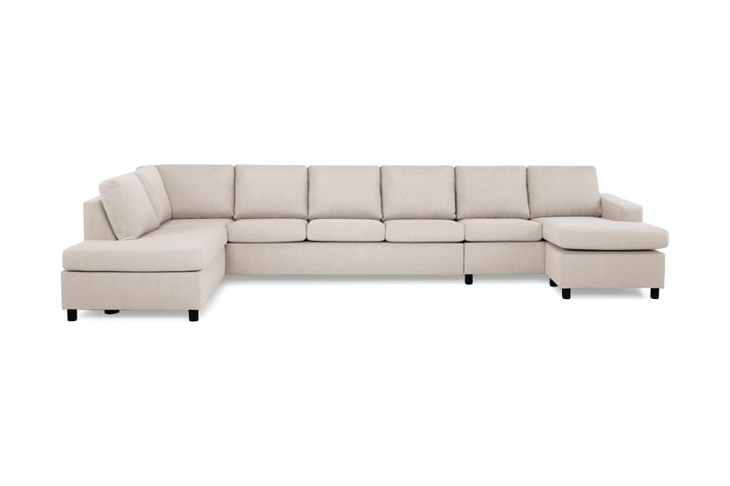 Crazy 6-sits Vänstervänd U-formad XX-Large Soffa med Divan och Schäslong i Tyg - Beige - Möbler - Vardagsrum - Soffor - U-soffor