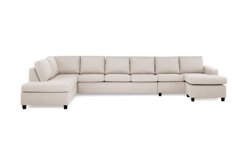 Crazy 6-sits Vänstervänd U-formad XX-Large Soffa med Divan och Schäslong i Tyg - Beige - Möbler - Vardagsrum - Soffor - U-soffor