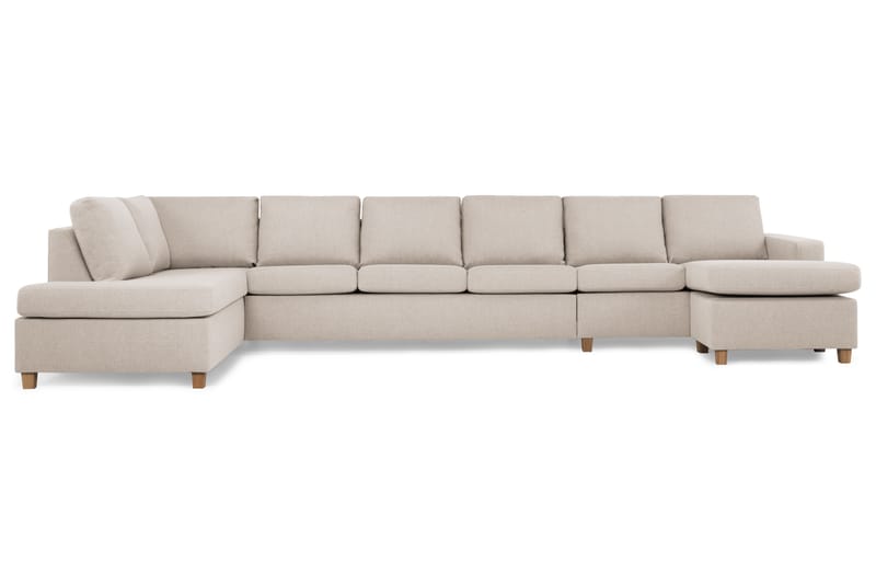 Crazy 6-sits Vänstervänd U-formad XX-Large Soffa med Divan och Schäslong i Tyg - Beige - Möbler - Vardagsrum - Soffor - U-soffor
