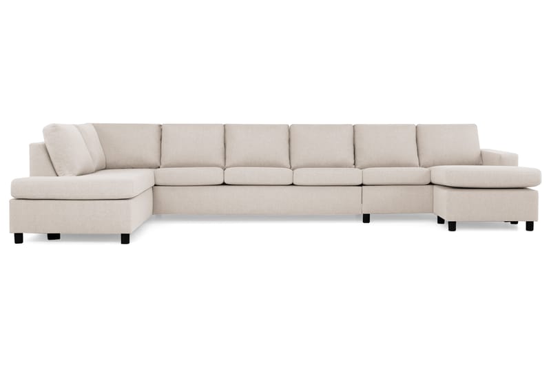 Crazy 6-sits Vänstervänd U-formad XX-Large Soffa med Divan och Schäslong i Tyg - Beige - Möbler - Vardagsrum - Soffor - U-soffor
