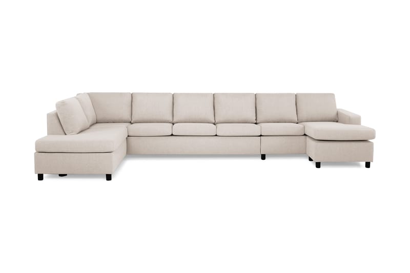 Crazy 6-sits Vänstervänd U-formad XX-Large Soffa med Divan och Schäslong i Tyg - Beige - Möbler - Vardagsrum - Soffor - U-soffor