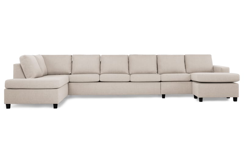 Crazy 6-sits Vänstervänd U-formad XX-Large Soffa med Divan och Schäslong i Tyg - Beige - Möbler - Vardagsrum - Soffor - U-soffor