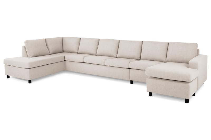 Crazy 6-sits Vänstervänd U-formad XX-Large Soffa med Divan och Schäslong i Tyg - Beige - Möbler - Vardagsrum - Soffor - U-soffor