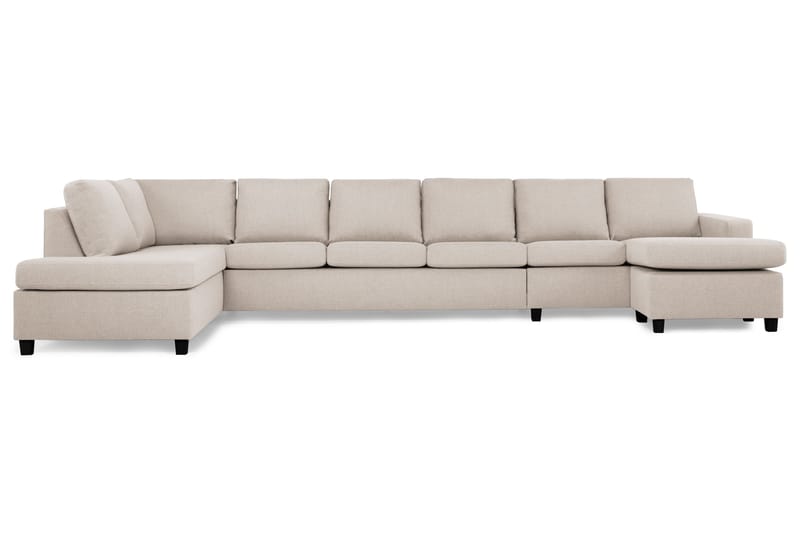 Crazy 6-sits Vänstervänd U-formad XX-Large Soffa med Divan och Schäslong i Tyg - Beige - Möbler - Vardagsrum - Soffor - U-soffor
