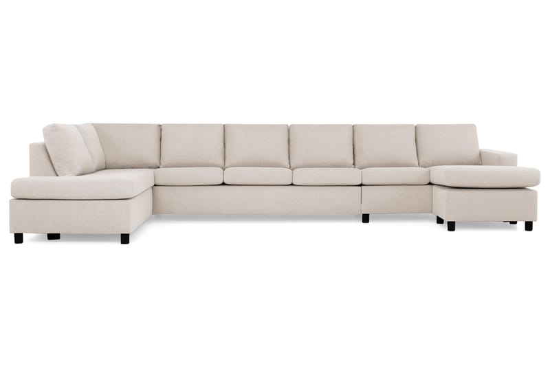 Crazy 6-sits Vänstervänd U-formad XX-Large Soffa med Divan och Schäslong i Tyg - Beige - Möbler - Vardagsrum - Soffor - U-soffor