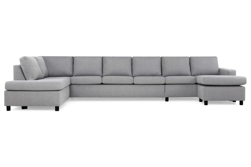 Crazy 6-sits Vänstervänd U-formad XX-Large Soffa med Divan och Schäslong i Tyg - Grå - Möbler - Vardagsrum - Soffor - U-soffor