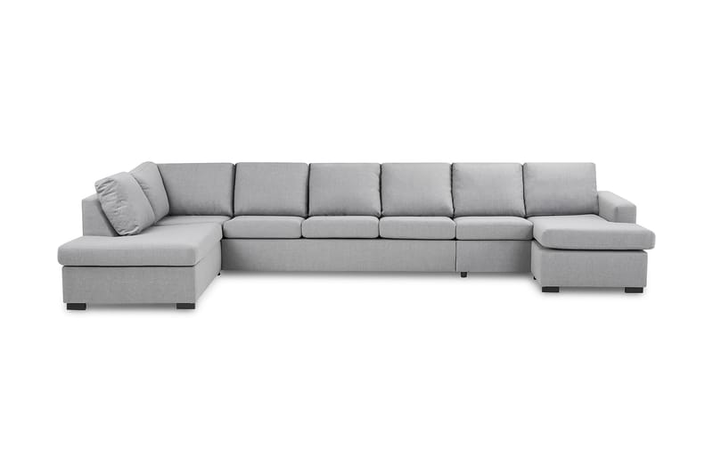 Crazy 6-sits Vänstervänd U-formad XX-Large Soffa med Divan och Schäslong i Tyg - Grå - Möbler - Vardagsrum - Soffor - U-soffor