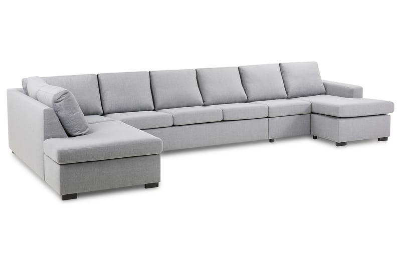 Crazy 6-sits Vänstervänd U-formad XX-Large Soffa med Divan och Schäslong i Tyg - Grå - Möbler - Vardagsrum - Soffor - U-soffor