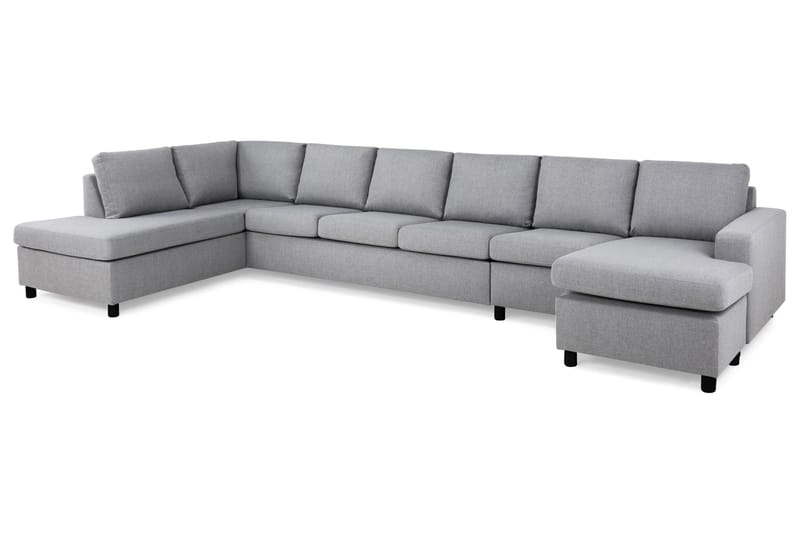 Crazy 6-sits Vänstervänd U-formad XX-Large Soffa med Divan och Schäslong i Tyg - Grå - Möbler - Vardagsrum - Soffor - U-soffor