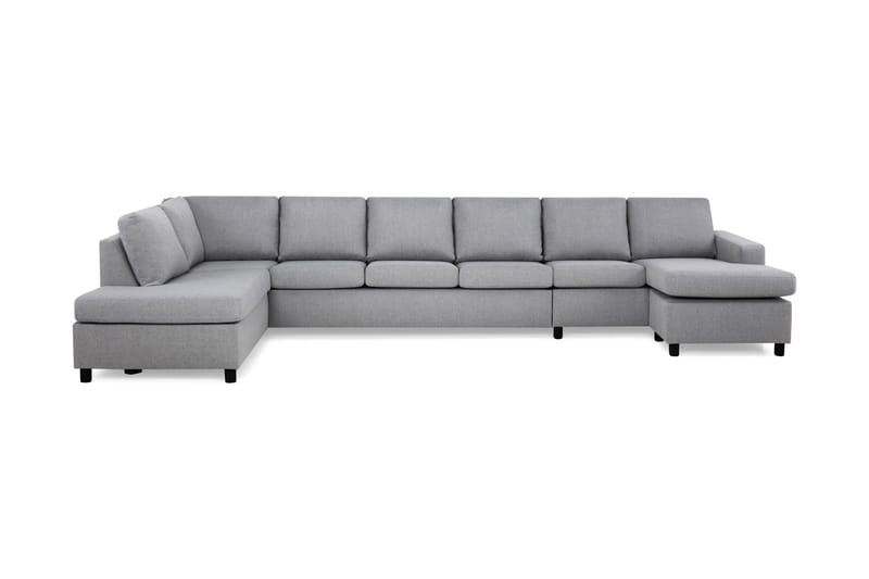 Crazy 6-sits Vänstervänd U-formad XX-Large Soffa med Divan och Schäslong i Tyg - Grå - Möbler - Vardagsrum - Soffor - U-soffor