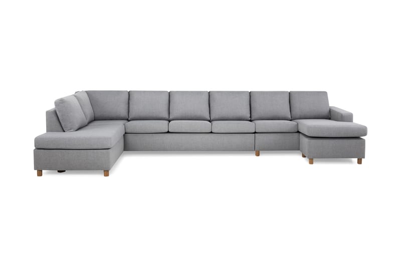 Crazy 6-sits Vänstervänd U-formad XX-Large Soffa med Divan och Schäslong i Tyg - Grå - Möbler - Vardagsrum - Soffor - U-soffor