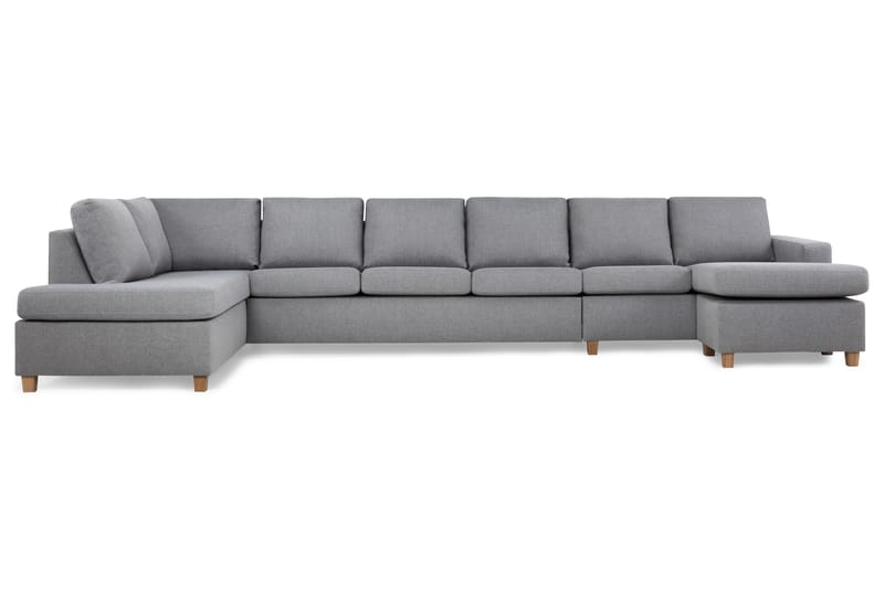 Crazy 6-sits Vänstervänd U-formad XX-Large Soffa med Divan och Schäslong i Tyg - Grå - Möbler - Vardagsrum - Soffor - U-soffor