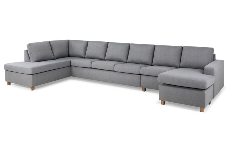 Crazy 6-sits Vänstervänd U-formad XX-Large Soffa med Divan och Schäslong i Tyg - Grå - Möbler - Vardagsrum - Soffor - U-soffor