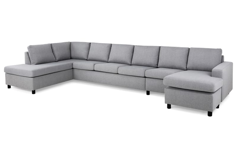 Crazy 6-sits Vänstervänd U-formad XX-Large Soffa med Divan och Schäslong i Tyg - Grå - Möbler - Vardagsrum - Soffor - U-soffor
