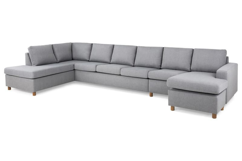 Crazy 6-sits Vänstervänd U-formad XX-Large Soffa med Divan och Schäslong i Tyg - Grå - Möbler - Vardagsrum - Soffor - U-soffor