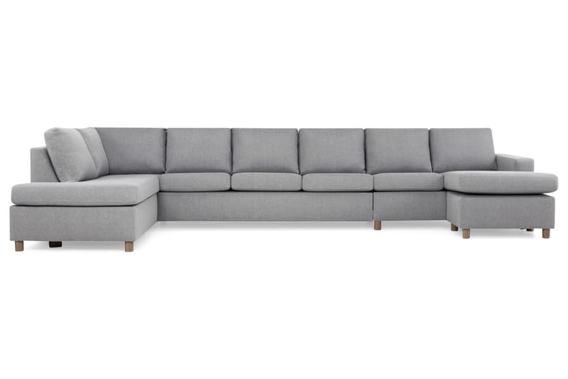 Crazy 6-sits Vänstervänd U-formad XX-Large Soffa med Divan och Schäslong i Tyg - Grå - Möbler - Vardagsrum - Soffor - U-soffor