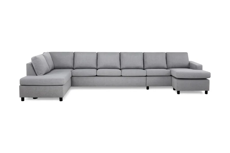 Crazy 6-sits Vänstervänd U-formad XX-Large Soffa med Divan och Schäslong i Tyg - Grå - Möbler - Vardagsrum - Soffor - U-soffor