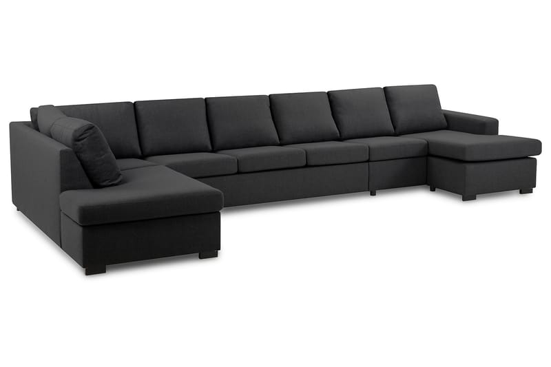 Crazy 6-sits Vänstervänd U-formad XX-Large Soffa med Divan och Schäslong i Tyg - Mörkgrå - Möbler - Vardagsrum - Soffor - U-soffor