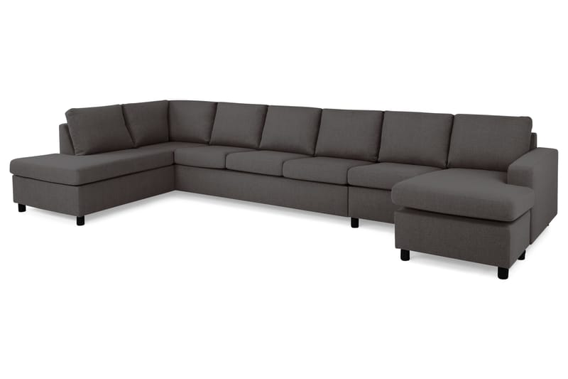 Crazy 6-sits Vänstervänd U-formad XX-Large Soffa med Divan och Schäslong i Tyg - Mörkgrå - Möbler - Vardagsrum - Soffor - U-soffor