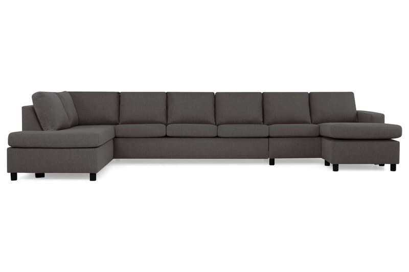 Crazy 6-sits Vänstervänd U-formad XX-Large Soffa med Divan och Schäslong i Tyg - Mörkgrå - Möbler - Vardagsrum - Soffor - U-soffor