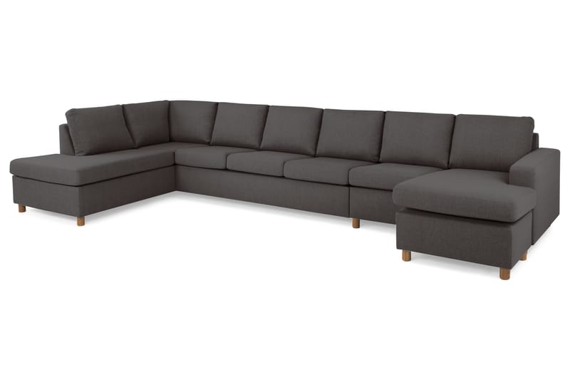 Crazy 6-sits Vänstervänd U-formad XX-Large Soffa med Divan och Schäslong i Tyg - Mörkgrå - Möbler - Vardagsrum - Soffor - U-soffor