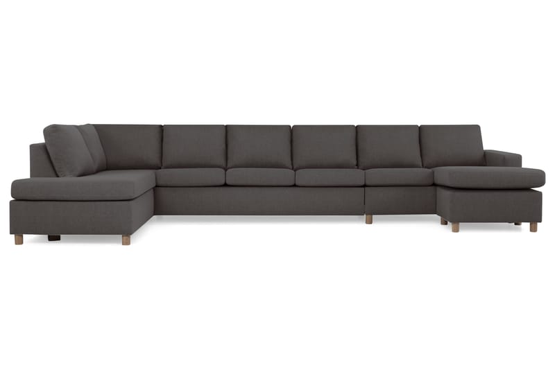 Crazy 6-sits Vänstervänd U-formad XX-Large Soffa med Divan och Schäslong i Tyg - Mörkgrå - Möbler - Vardagsrum - Soffor - U-soffor