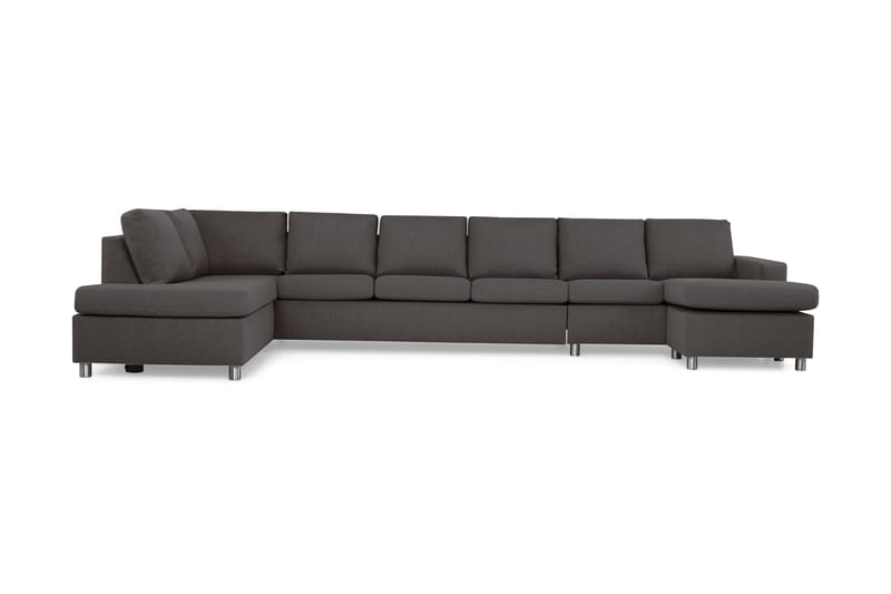 Crazy 6-sits Vänstervänd U-formad XX-Large Soffa med Divan och Schäslong i Tyg - Mörkgrå - Möbler - Vardagsrum - Soffor - U-soffor