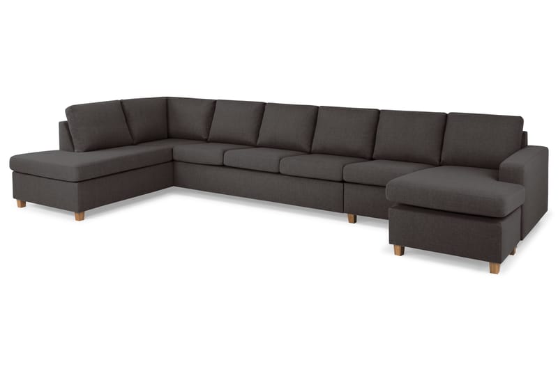 Crazy 6-sits Vänstervänd U-formad XX-Large Soffa med Divan och Schäslong i Tyg - Mörkgrå - Möbler - Vardagsrum - Soffor - U-soffor