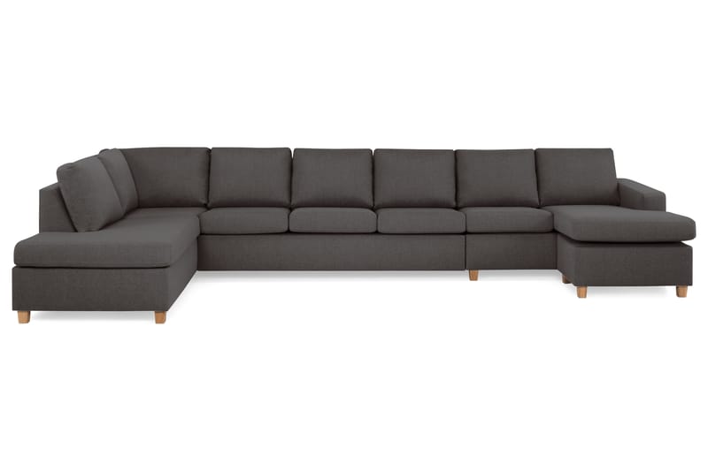 Crazy 6-sits Vänstervänd U-formad XX-Large Soffa med Divan och Schäslong i Tyg - Mörkgrå - Möbler - Vardagsrum - Soffor - U-soffor