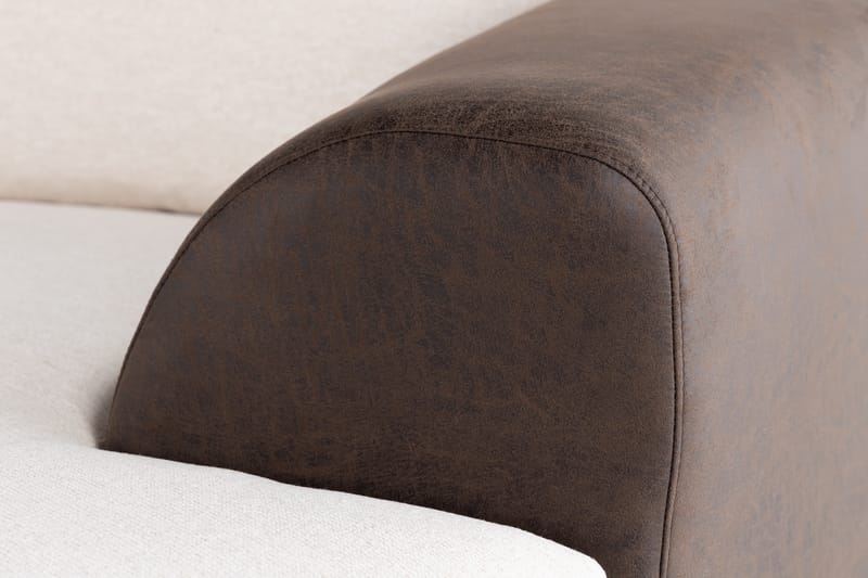 Cuba 5-sits Högervänd U-formad Soffa med Divan och Schäslong i Konstläder/Tyg - Brun / Beige - Möbler - Vardagsrum - Soffor - U-soffor