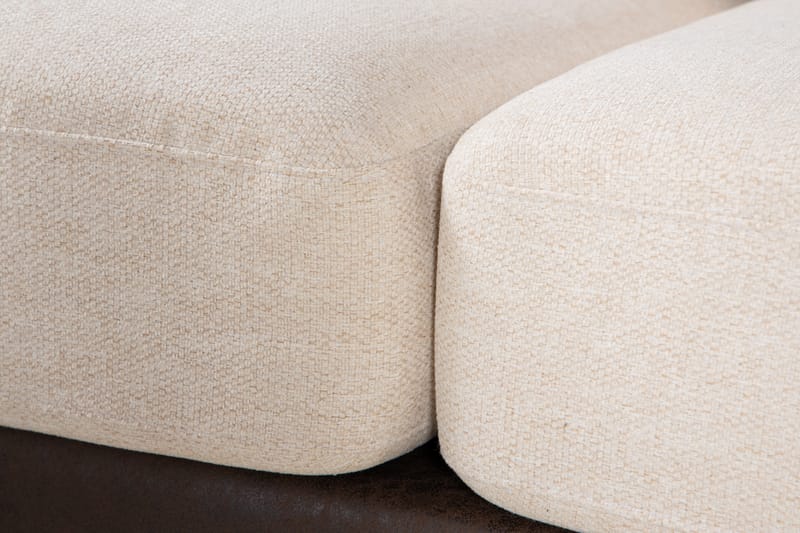 Cuba 5-sits Högervänd U-formad Soffa med Divan och Schäslong i Konstläder/Tyg inkl Kuvertkuddar - Brun / Beige - Möbler - Vardagsrum - Soffor - U-soffor