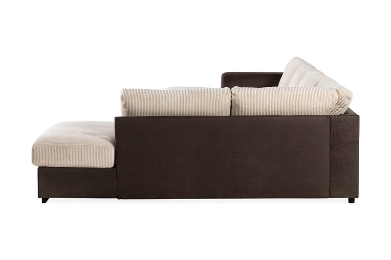 Cuba 5-sits Högervänd U-formad Soffa med Divan och Schäslong i Manchester/Konstläder - Brun / Beige - Möbler - Vardagsrum - Soffor - U-soffor