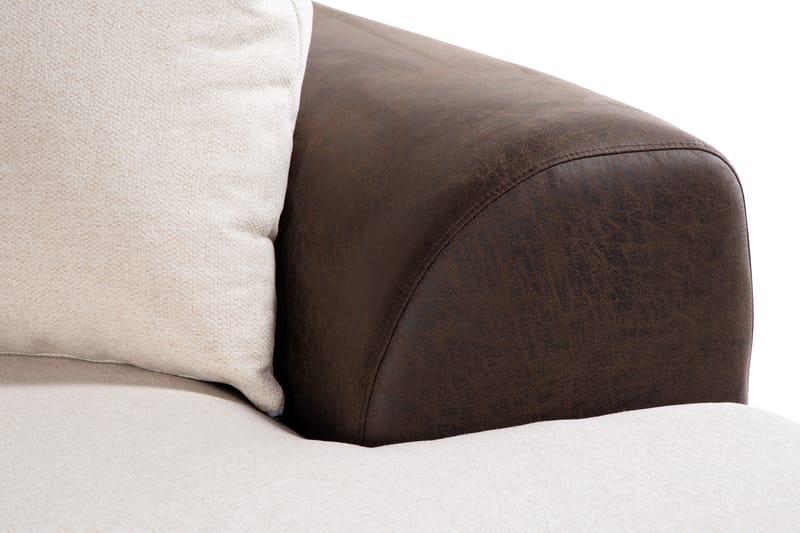 Cuba 5-sits Vänstervänd U-formad Soffa med Divan och Schäslong i Konstläder/Tyg inkl Kuvertkuddar - Brun / Beige - Möbler - Vardagsrum - Soffor - U-soffor