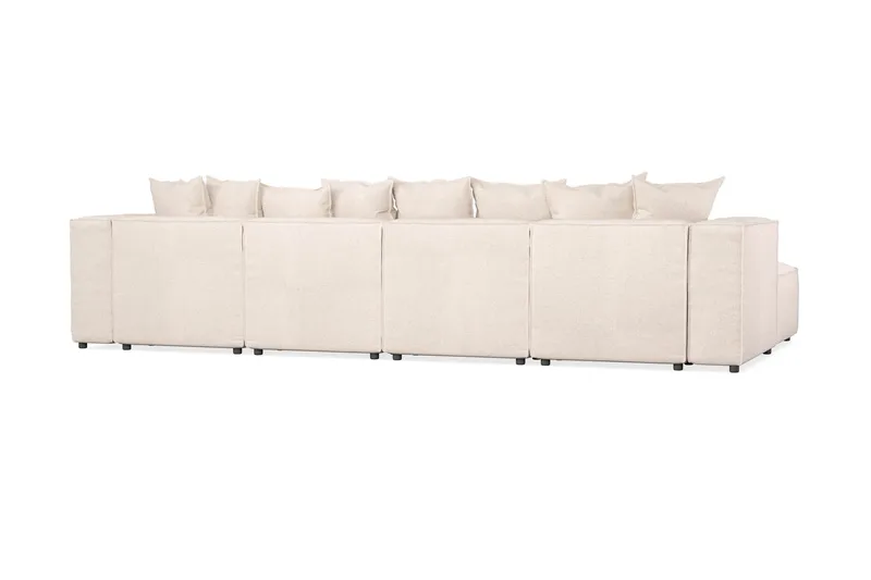 Cubo 5-sits U-formad Djup Modulsoffa Med Divan och Schäslong i Sammet - Beige - Möbler - Vardagsrum - Soffor - U-soffor