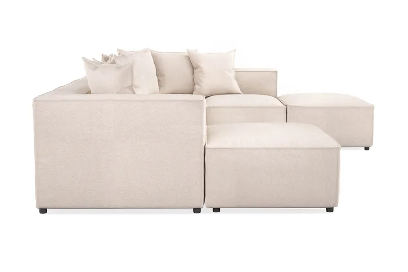 Cubo 5-sits U-formad Djup Modulsoffa Med Divan och Schäslong i Sammet - Beige - Möbler - Vardagsrum - Soffor - U-soffor