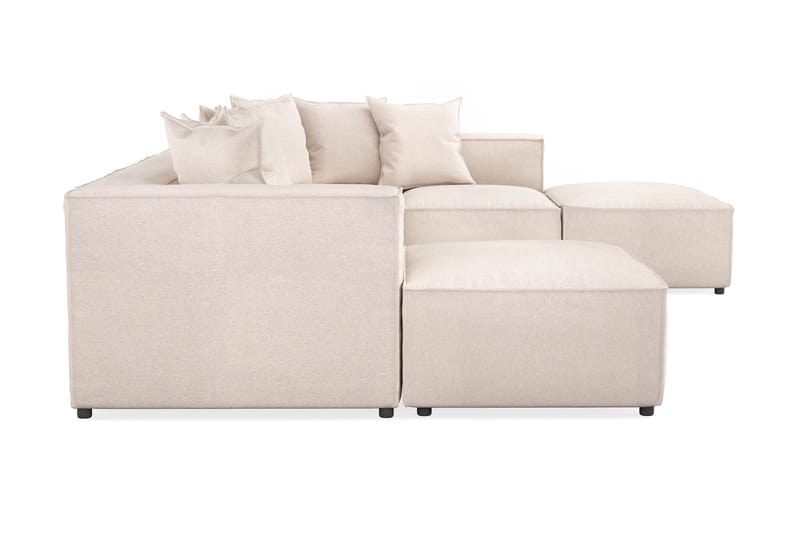 Cubo 5-sits U-formad Djup Modulsoffa Med Divan och Schäslong i Sammet - Beige - Möbler - Vardagsrum - Soffor - U-soffor