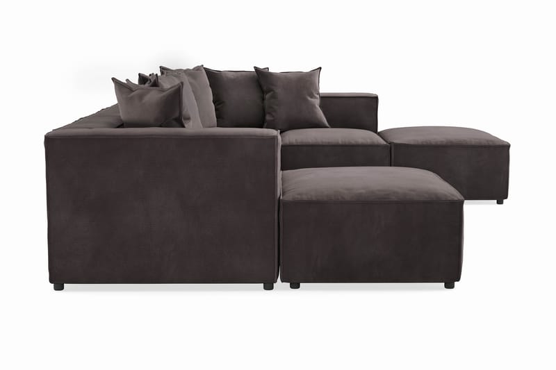 Cubo 5-sits U-formad Djup Modulsoffa Med Divan och Schäslong i Sammet - Mörkgrå - Möbler - Vardagsrum - Soffor - U-soffor