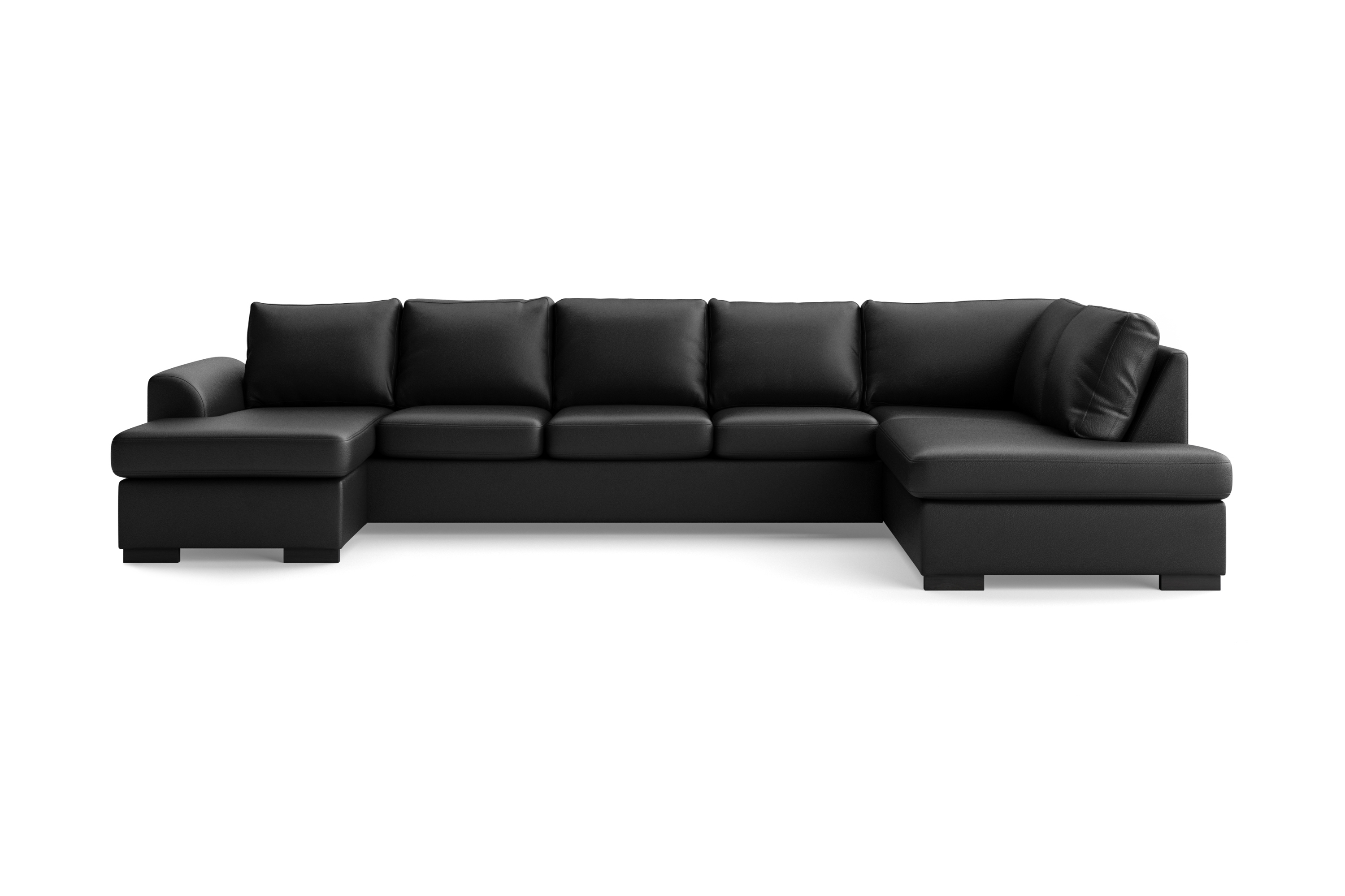 DAWSON U-soffa Large Höger Konstläder Svart –