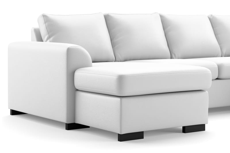 DAWSON U-soffa Large med Divan Vänster Konstläder Vit - Skinnsoffor - U-soffor