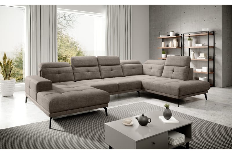 Devender Soffa m. Divan och Schäslong - Beige - Möbler - Vardagsrum - Soffor - U-soffor