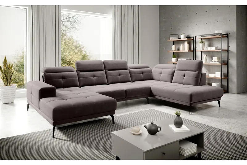 Devender Soffa m. Divan och Schäslong, Beige