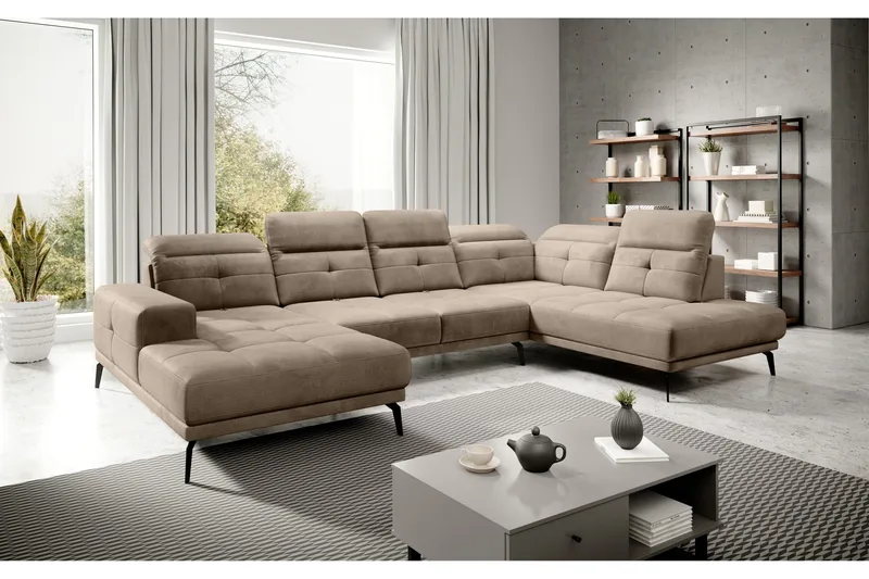 Devender Soffa m. Divan och Schäslong - Beige - Möbler - Vardagsrum - Soffor - U-soffor