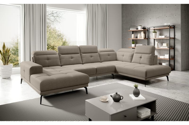 Devender Soffa m. Divan och Schäslong - Beige - Möbler - Vardagsrum - Soffor - U-soffor